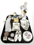A group of figurines including Royal Doulton Covent Garden HN 2857, Coalport Christmas Glee,
