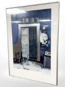 After Rosine Wachtmeister : Study of a doorway, colour print, signed, 46 cm x 63 cm.