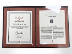 A Westminster collection of an 1840 two penny blue, with certificate of authenticity.