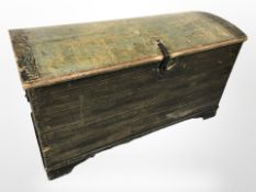 A 19th century domed topped painted blanket box,