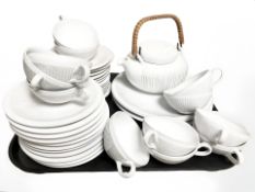 Thirty eight pieces of glazed pottery tea wares