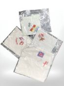 A group of early 20th century silk handkerchiefs.