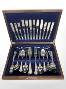 A canteen of stainless steel cutlery