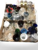 Assorted 20th century clear and coloured glass wares, drinking glasses, jugs, vases,