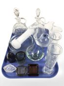 Scandinavian glass vases, bowls, vases, pair of ewers, Holmegaard,