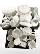 A collection of Royal Worcester Classic Platinum tea china and further white porcelain dinner wares.