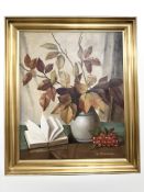 H Andersen : Still life with wilting flowers, oil on canvas, 37 cm x 45 cm.