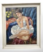 Danish School : Portrait of a ballerina, oil on canvas, 58 cm x 68 cm.
