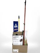 A Superlex handheld vacuum cleaner, a telescopic window cleaner,