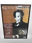 A Gustav Mahler promotional poster, 83 cm x 59 cm.