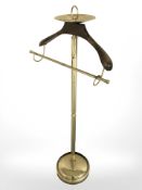 A brass valet stand, height 110 cm.