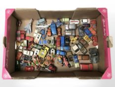 Assorted play worn die cast vehicles including Corgi.