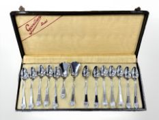 A cased set of Sola EPNS spoons