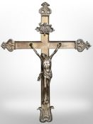 A silver-plated crucifix, circa 1900,