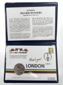A Westminster issue 2012 bid winners one ounce Britannia fine silver coin.