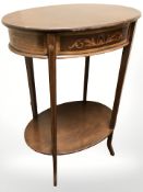 A 19th century mahogany and satin wood inlaid occasional table