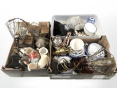 Table boxes, glass ware, lamp bases, cocktail shakers,