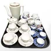 A group of Continental tea china, Royal Copenhagen teapot,