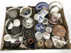 A quantity of 20th century ceramics, tea wares, earthenware bust and other stoneware items, etc.