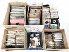 A large quantity of vinyl records, 78's, singles and cassette tapes, classical,