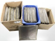A large quantity of empty plastic record sleeves (3 boxes)