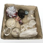 A group of contemporary glass paperweights