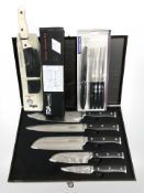 A five piece culinary knife set, a Grunwerg 6.
