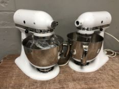 Two Kitchen Aid food mixers.