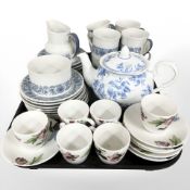 Twenty six pieces of Royal Doulton Cranbourne tea china and a further set of six modern tea cups