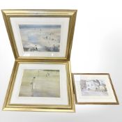 After Sir William Russell Flint (1880-1969) Figures on a beach, colour print, 42cm by 54cm,