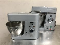 A Kenwood chef titanium mixer and a professional mixer.