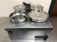 A Parry commercial stainless steel bain marie.
