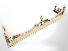 A Victorian brass fire curb, length 122 cm.