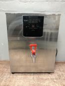 A commercial stainless steel digital water boiler.