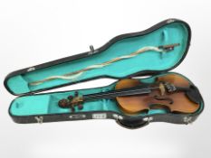 A Chinese Lark violin with two piece 13.5