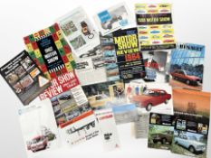 An interesting collection of automobile ephemera, including promotional pamphlets, price lists,