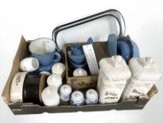 A quantity of Danish enameled and ceramic kitchen wares.