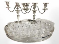 A silver plated gallery oval serving platter,