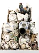 Assorted ceramics including lidded tureens, vases, jugs, cheese dish and cover,