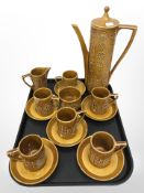 A fifteen piece Portmeirion tea service designed by Susan Williams-Ellis in the Totem pattern