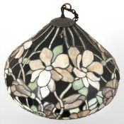 A large leaded glass tiffany style light shade, diameter 60 cm.