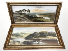 19th century British school : A pair of river landscapes, oil on board,