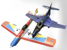 Two large remote control aircraft,