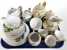 A group of Japanese eggshell porcelain export tea china and further continental luster tea china.