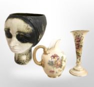 A Royal Worcester blush ivory milk jug,