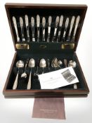 A canteen of Viners Victorian Rose stainless steel cutlery.