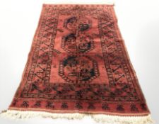 A Turkoman rug, Afghanistan, 250 cm x 150 cm.