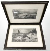 Two antiquarian monochrome engravings after Charles Napier Hemy.