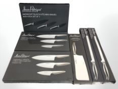 Three Jean-Patrique three piece culinary knife sets,