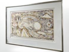 Danish School : Abstract study, colour print, numbered 668/700,